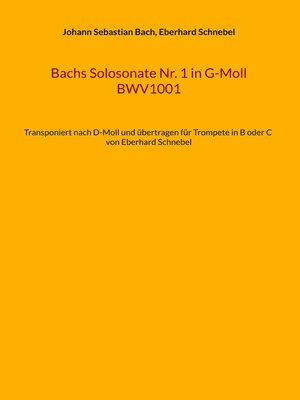 cover image of Bachs Solosonate Nr. 1 in G-Moll BWV1001